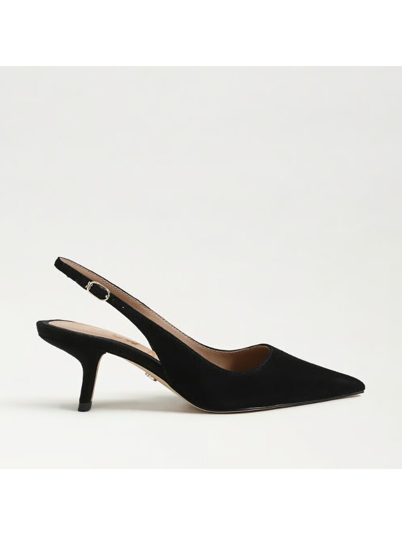 Sam Edelman Bianka Slingback Shoes Heels Black Suede 5.5m